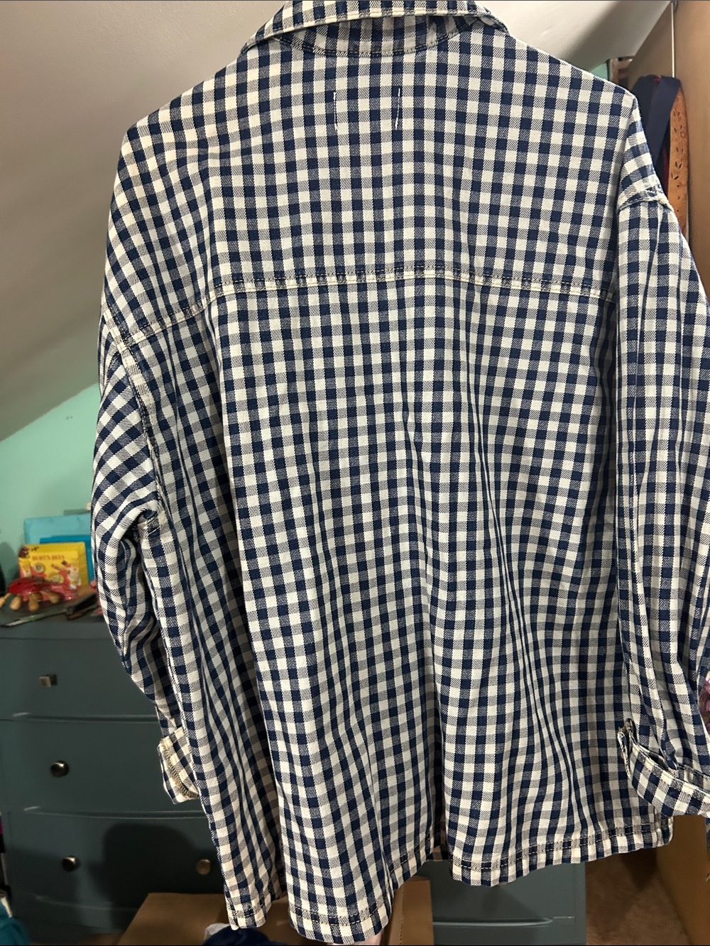Universal Thread Blue & White Check Button-Front Shirt Jacket - Picture 3 of 3